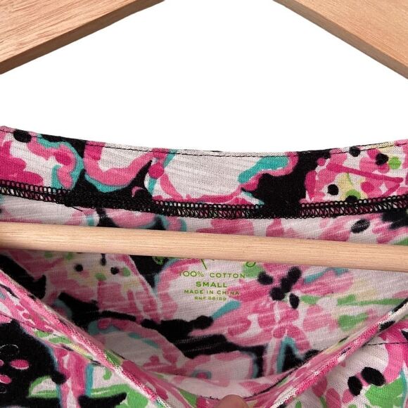 Lilly Pulitzer Floral Mini Dress 3/4 Sleeves in Size Small - Picture 7 of 8